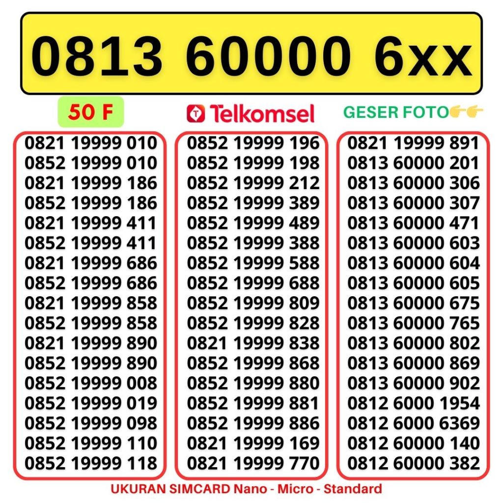 SIMPATI Kartu Perdana Baru 4G 5G Chip 3in1 No Can Simpati Cantik Garansi 1 Bulan NOMOR CANTIK SIMPAT