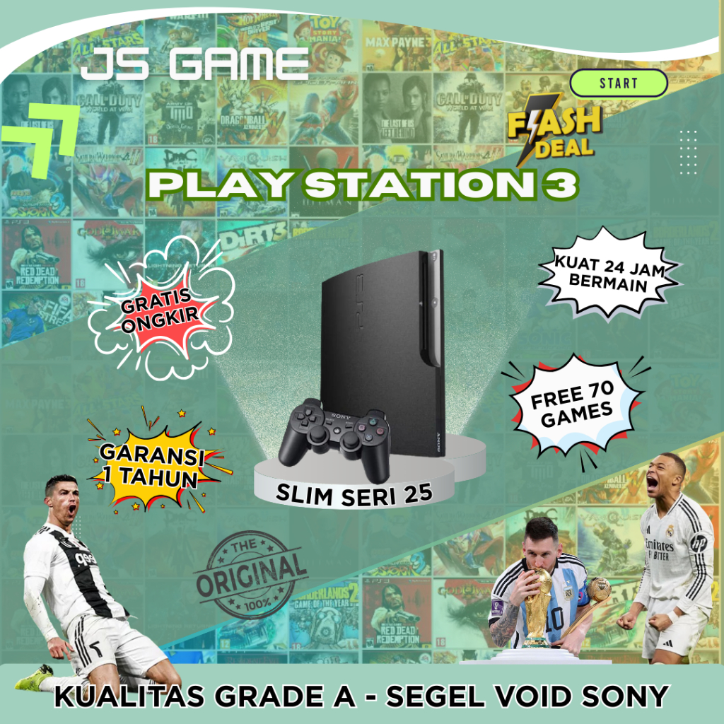 PS3 SLIM HFW SERI 25 | PLAYSTATION 3 SLIM SERI TERKUAT | Garansi 12 Bulan | Kualitas Grade A