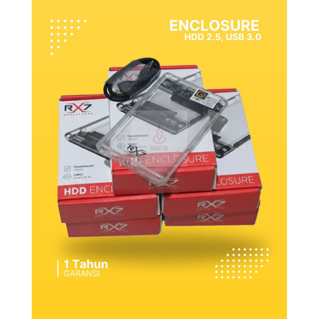 RX7 Enclosure SSD/HDD 2.5 inc Transparan