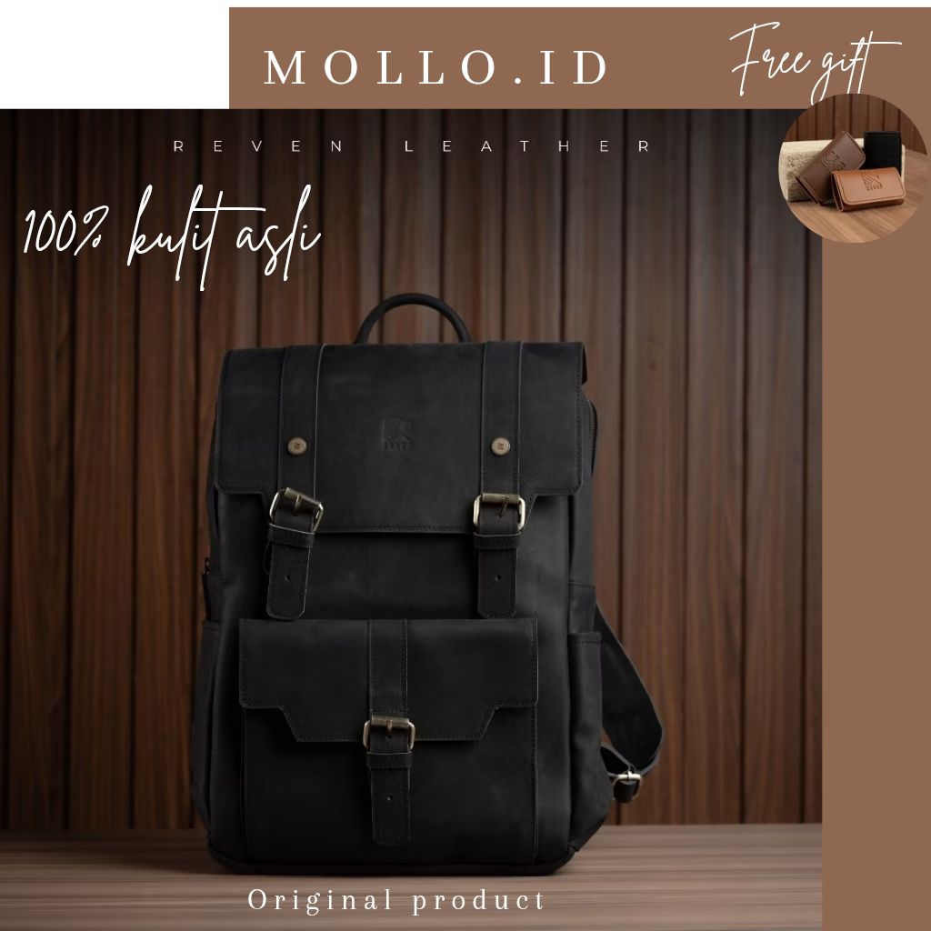 Harrier Luggage Backpack - Tas Punggung Ransel Pria Kulit Sapi Asli tas ransel pria kulit asli tas p