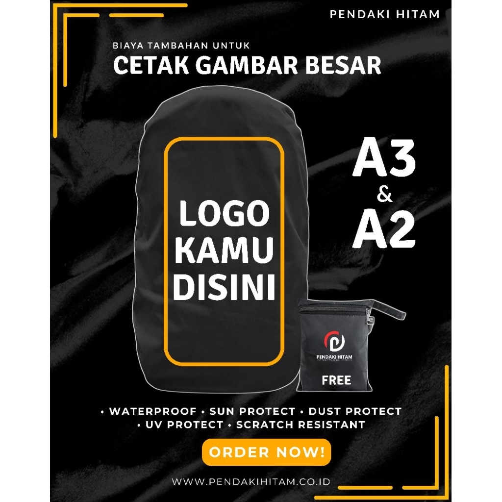Link Biaya Tambahan Untuk Custom Rain Cover Bag Khusus Desain Besar