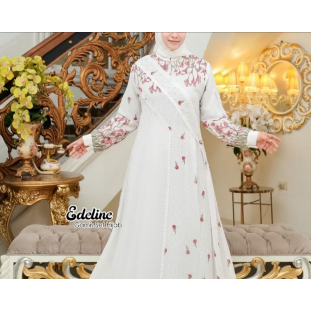 Gamis Ceruty Baby Doll Payet Edeline | Model Mewah & Elegan
