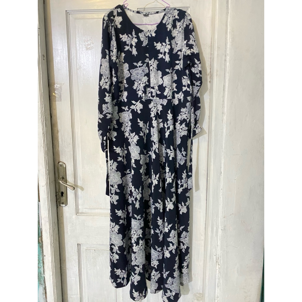 gamis biru dongker (preloved)