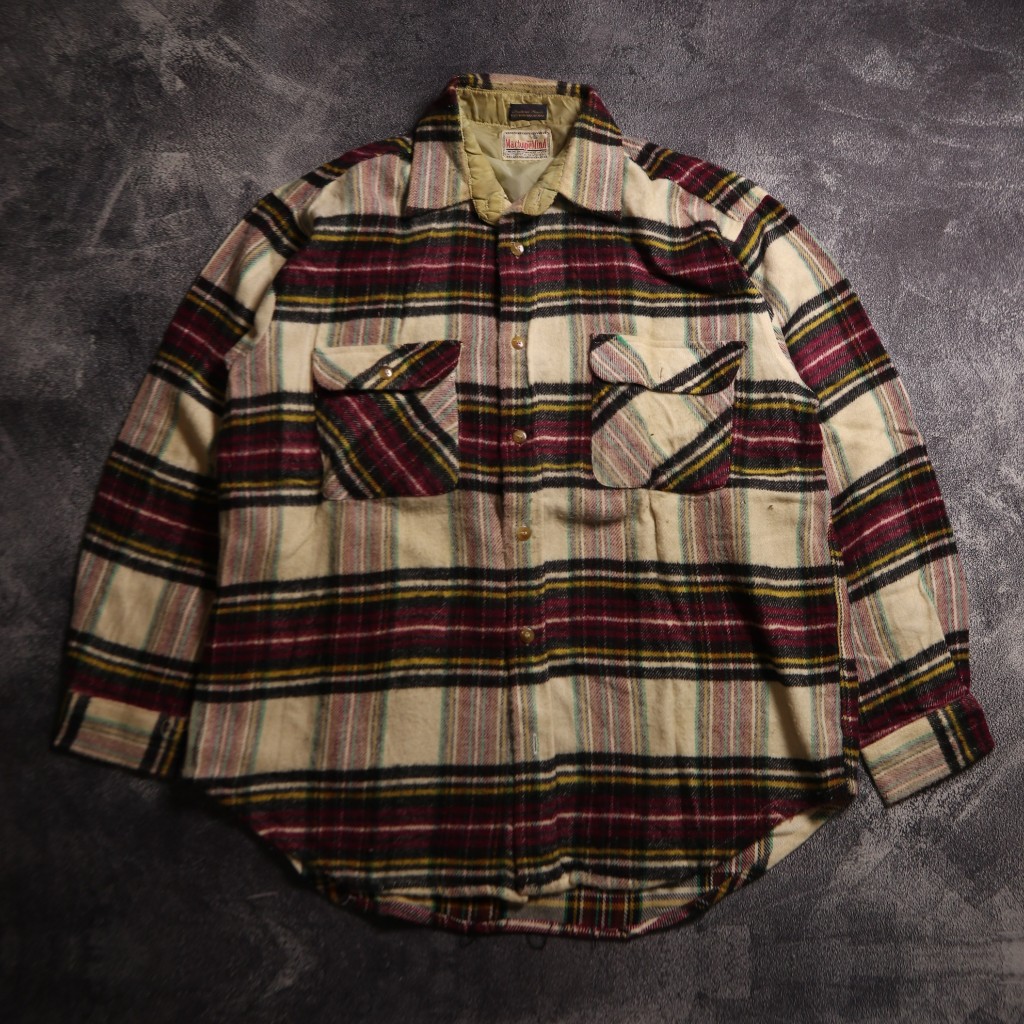 KEMEJA MACHOPE MIND PLAID WOOL FLANEL OUTER SHIRT FL52 SIZE L