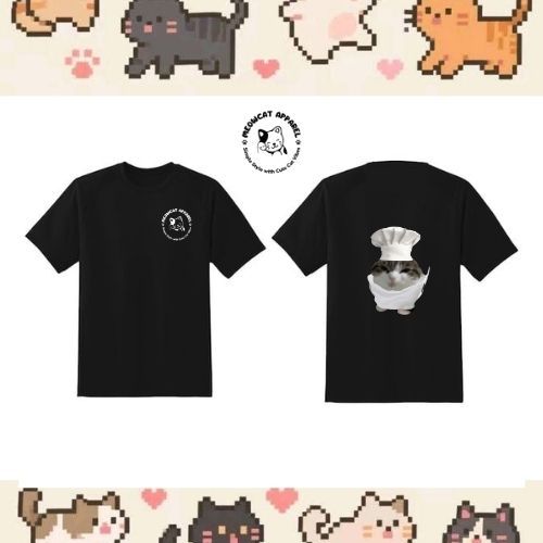 KAOS HITAM KUCING LUCU | KUCING KOKI