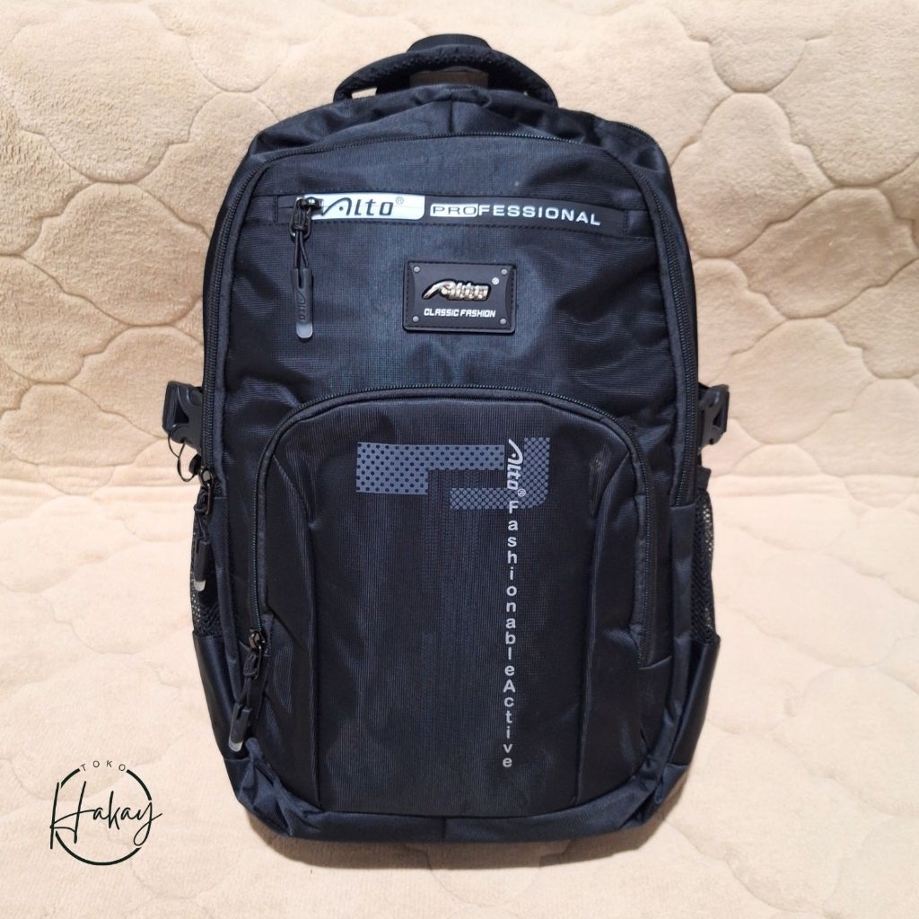 Tas Ransel ALTO Hitam Ransel Laptop Tas SD SMP SMA Kuliah Kerja 793.33