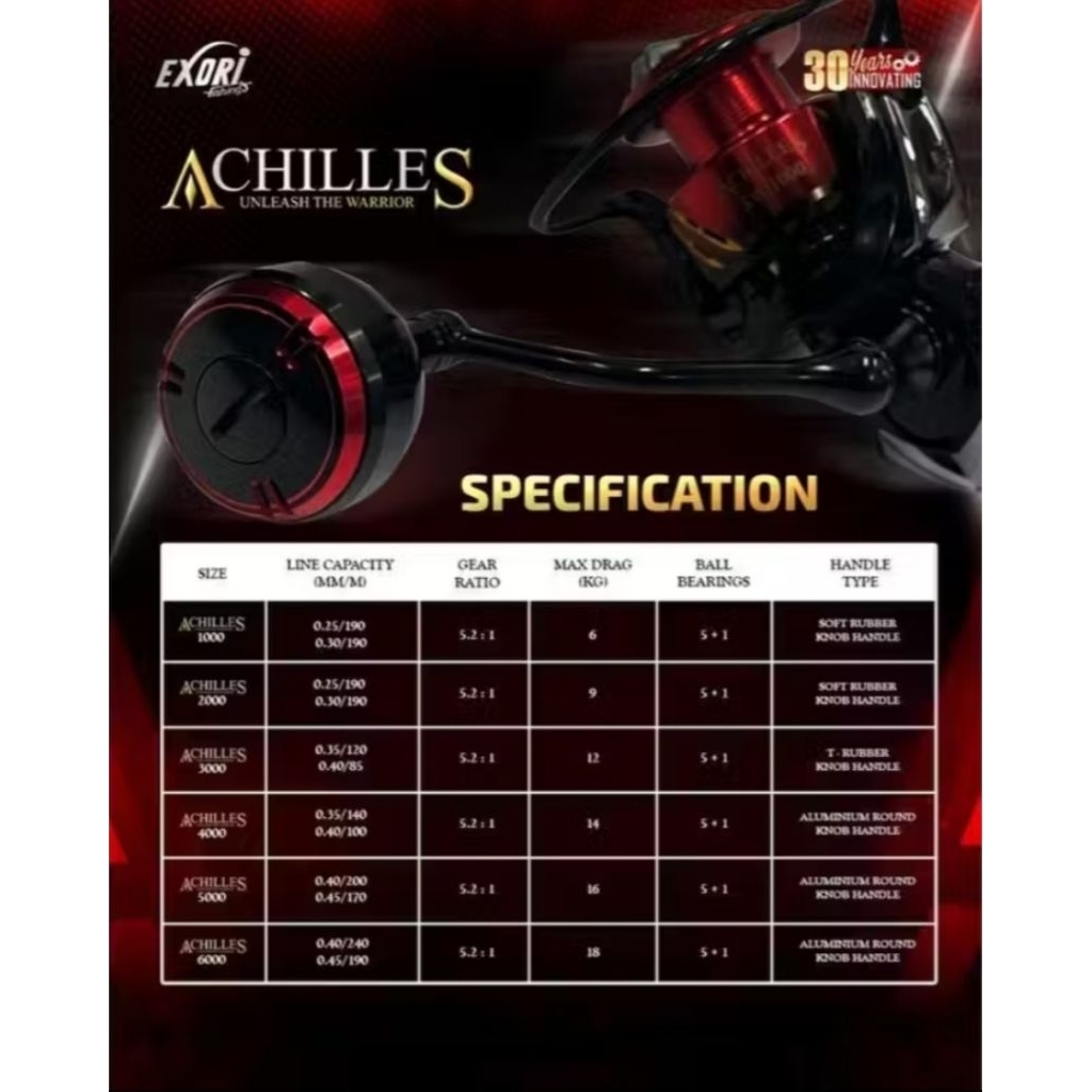 REEL EXORI ACHILLES SW 1000-6000 POWER HANDLE