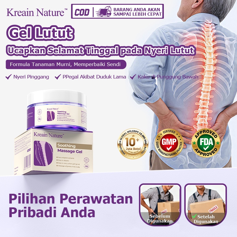 Gel Pinggang Kreain Nature - Atasi Nyeri Punggung & Pegal, Relief Cepat Formula Alami Aman Digunakan