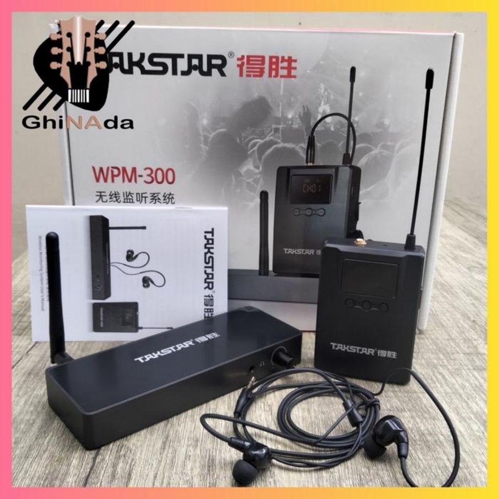 Takstar WPM-300 Sistem Monitor nirkabel UHF in ear monitor wpm300
