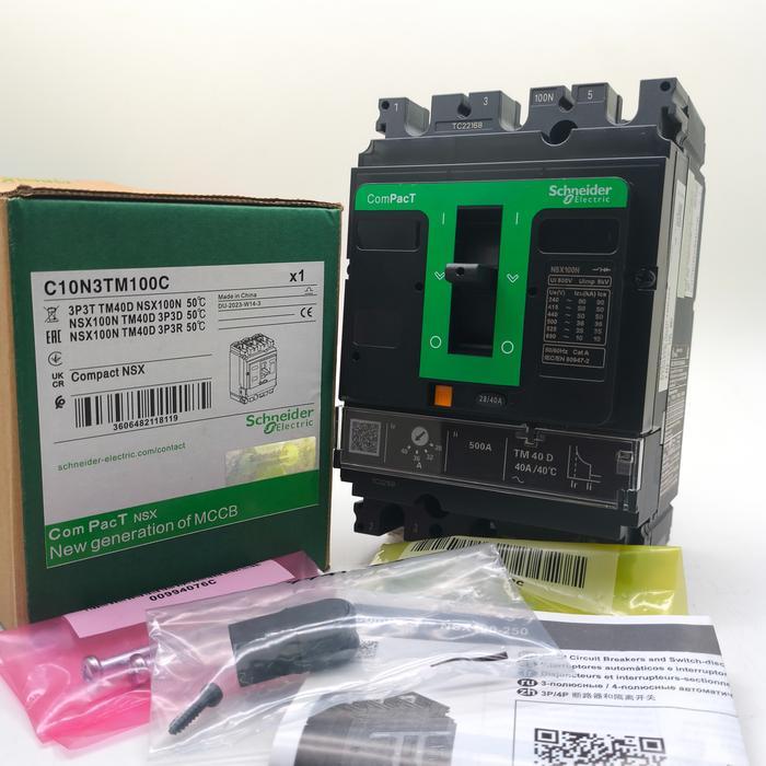 MCCB BREAKER NSX100N 3P 40A 28A-40A 3POLE TM40D 3PHASE 3 POLE 3 PHASE