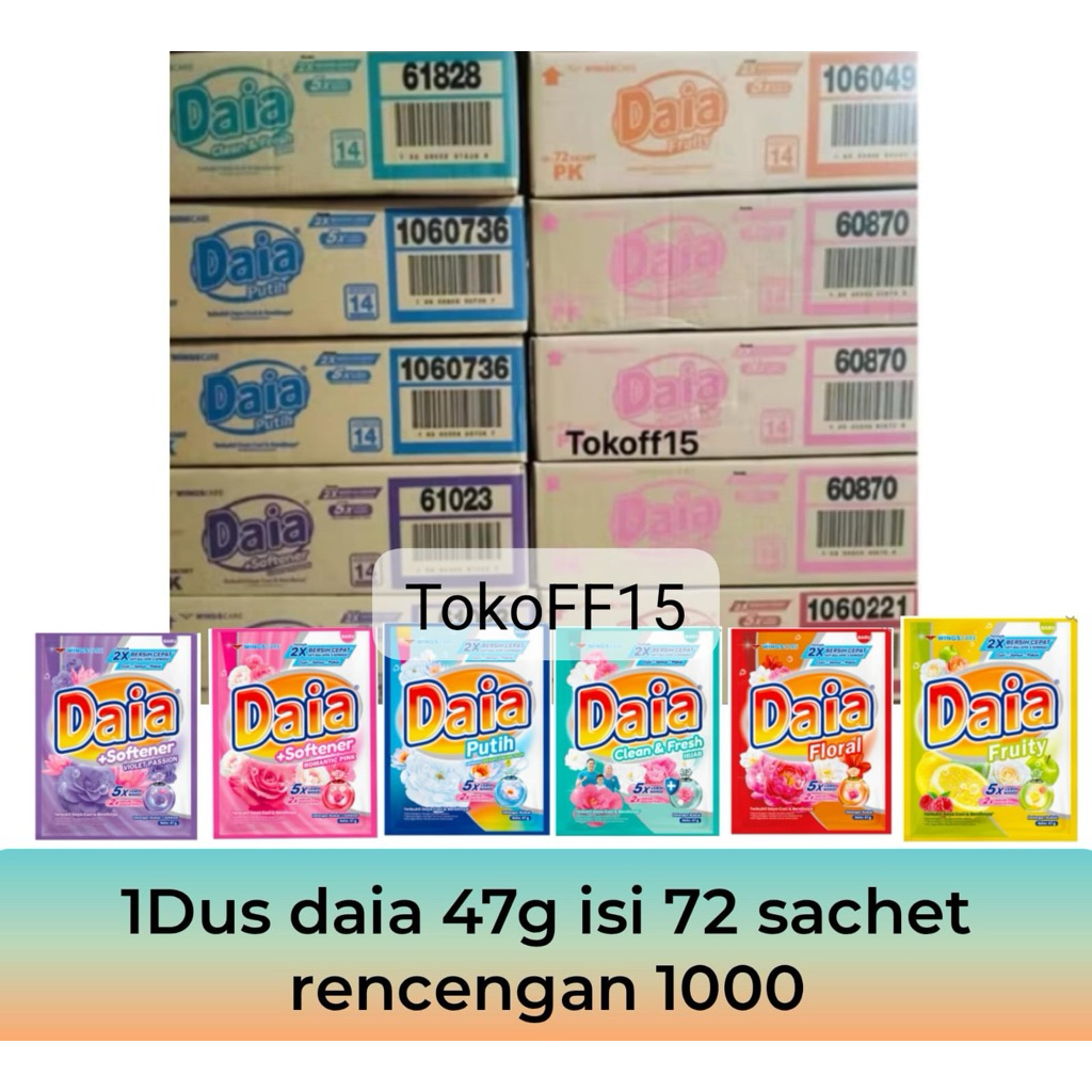 daia detergen renceng 1000 1 dus 72 sachet