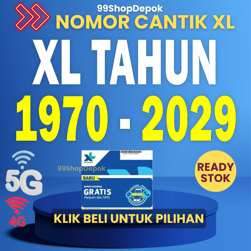 Kartu Perdana Nomor Cantik XL TAHUN 2 - Nomor Cantik XL 4g - Nomer Cantik XL 1996 - No XL Cantik - N