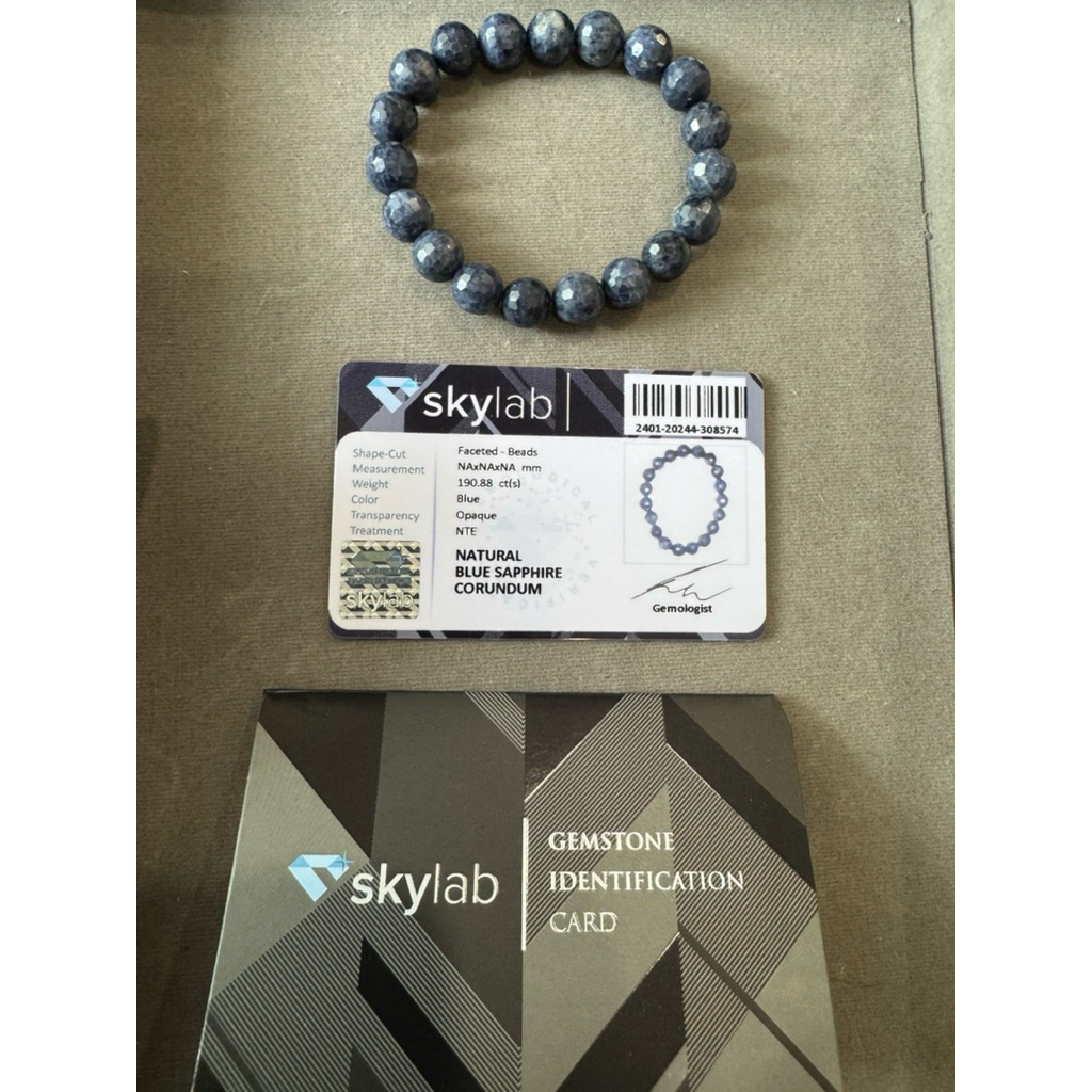 gelang blue sapphire 10 mm