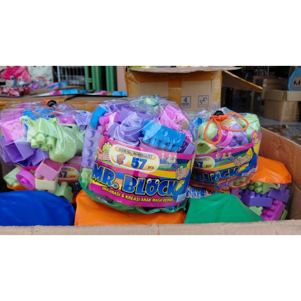 Mainan Blok Mr Block 57 Pcs - Ukuran Besar, Aman untuk Anak, Tingkatkan Kreativitas