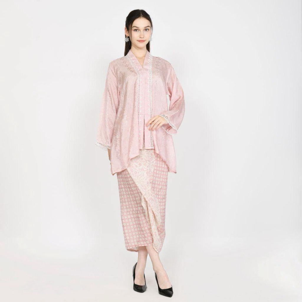 KARTINI kebaya kutu baru batik viscose modern, atasan kebaya polos rok lilit batik Wisuda remaja