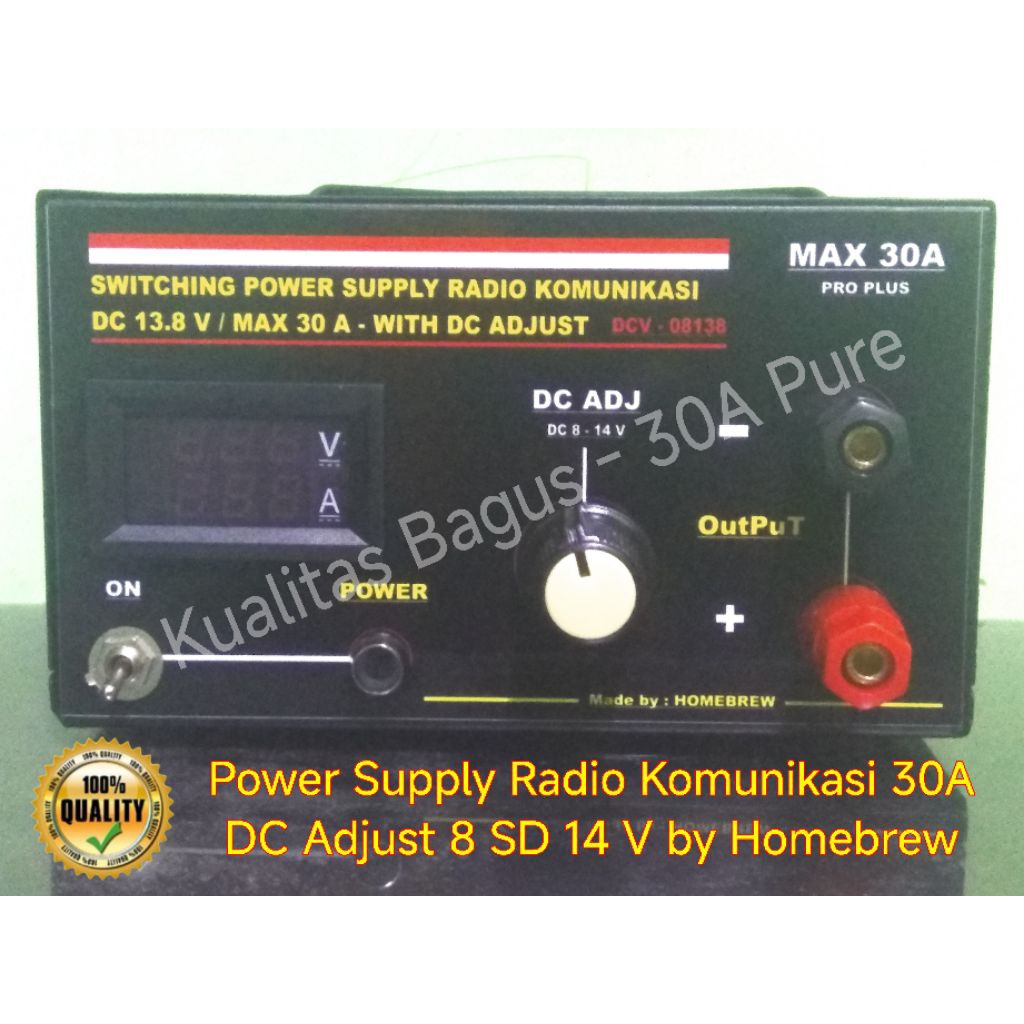 Power Supply Homebrew 30A / 13.8V DC Untuk Radio KOMUNIKASI bisa untuk RiG atau HT (DC adjust)