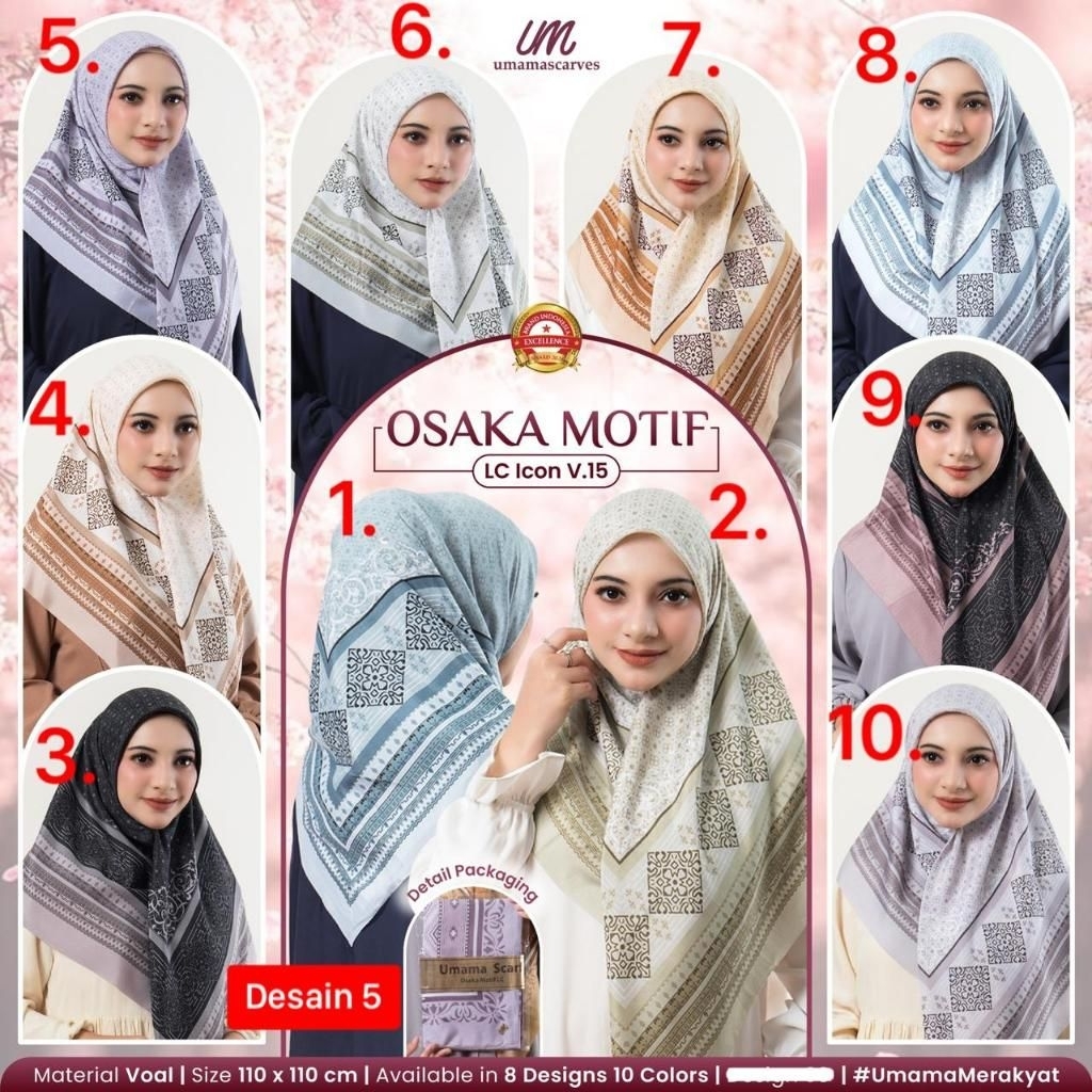 By Wulan - Hijab umama Oskara logo logam Motif LC