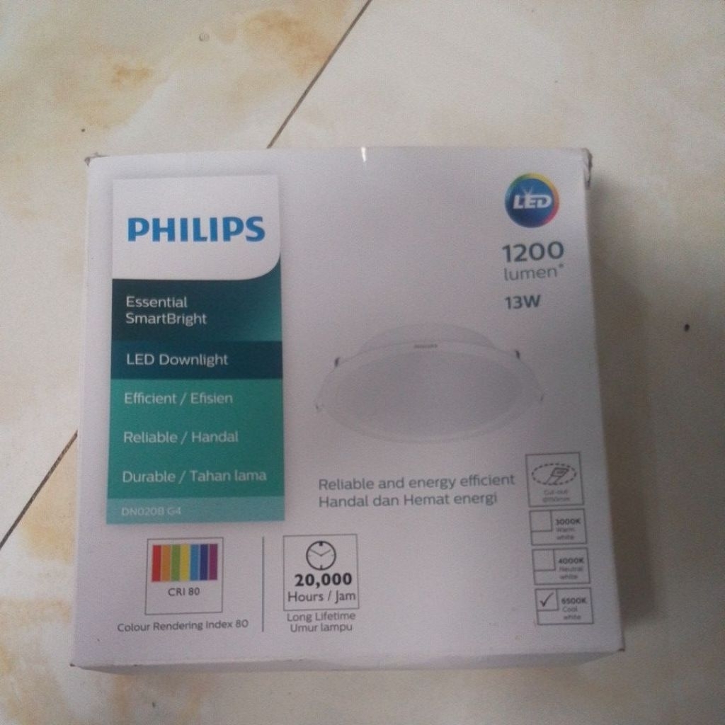 lampu downlight philips 13w 1200Lm