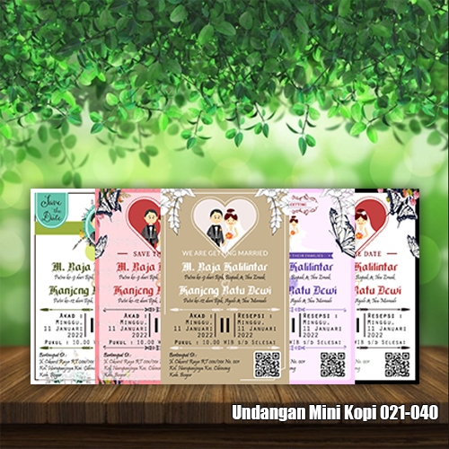 Cetak Undangan Mini Kopi 031-040 Pernikahan Khitanan Aqiqahan