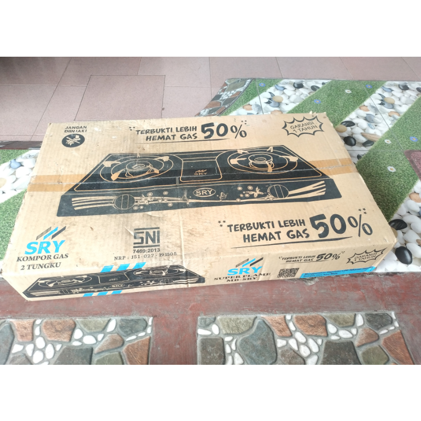 Kompor Gas Merk SRY 2 Tungku Hitam
