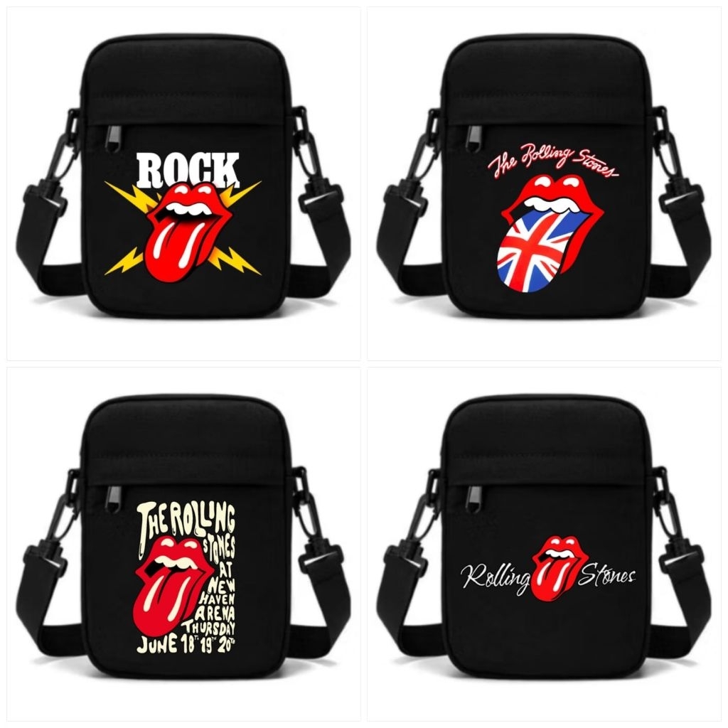 Tas selempang grup rolling stones/Sling bag/Tas bahu/Tas casual/Tas hp/Tas slempang