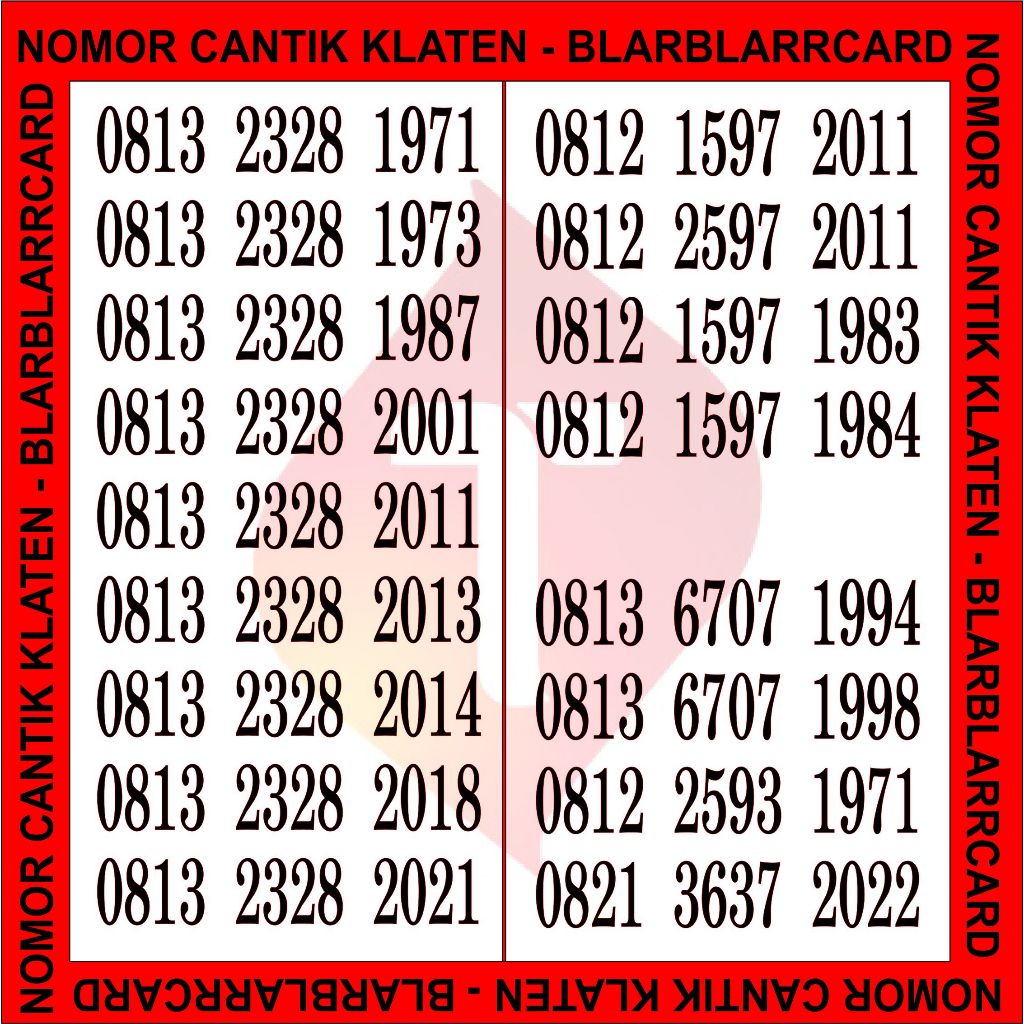Perdana Nomer Tahun / Nomor Cantik Tahun - Perdana Telkomsel Tahun Lahir - Simpati Tahun Lahir