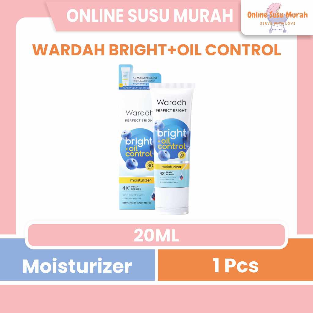 WARDAH PERFECT BRIGHT + OIL CONTROL SPF 30 PA+++ 20ML - PELEMBAB UNTUK KULIT PRLA