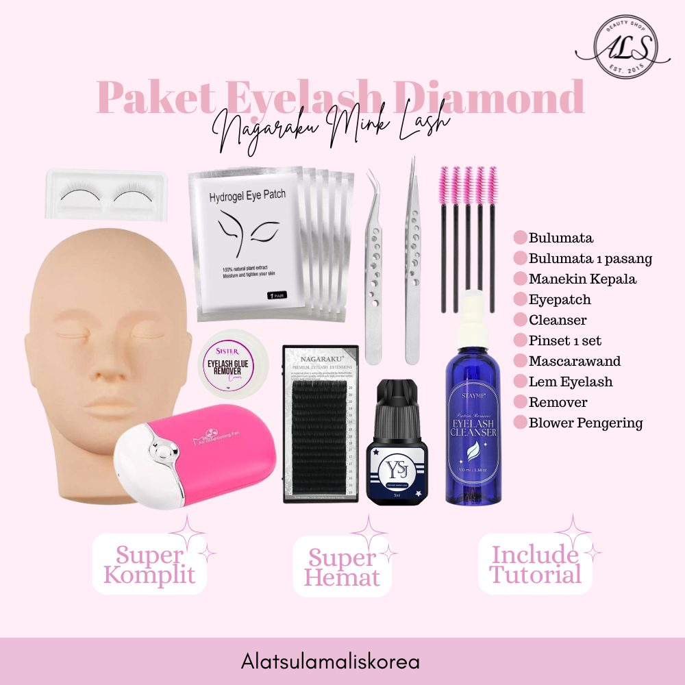 PAKET EYELASH EXTENSION DIAMOND / paket eyelash diamond lengkap