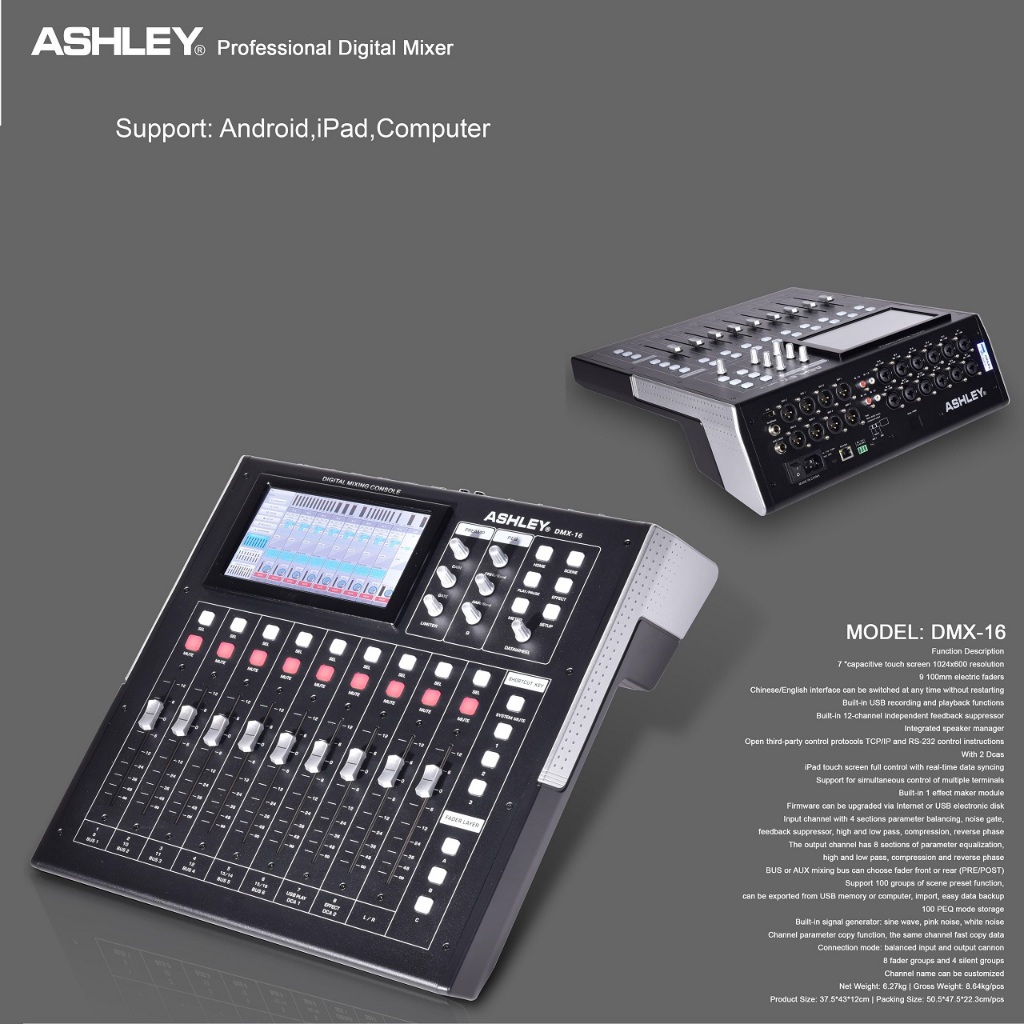 digital mixer audio ashley dmx16 dmx 16 original