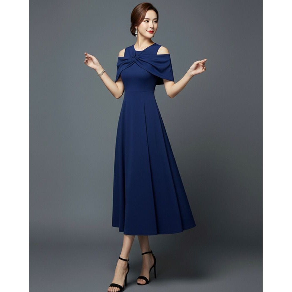 Gamis Wanita Maxi Dress Elegan Modern – Baju Muslim Pesta