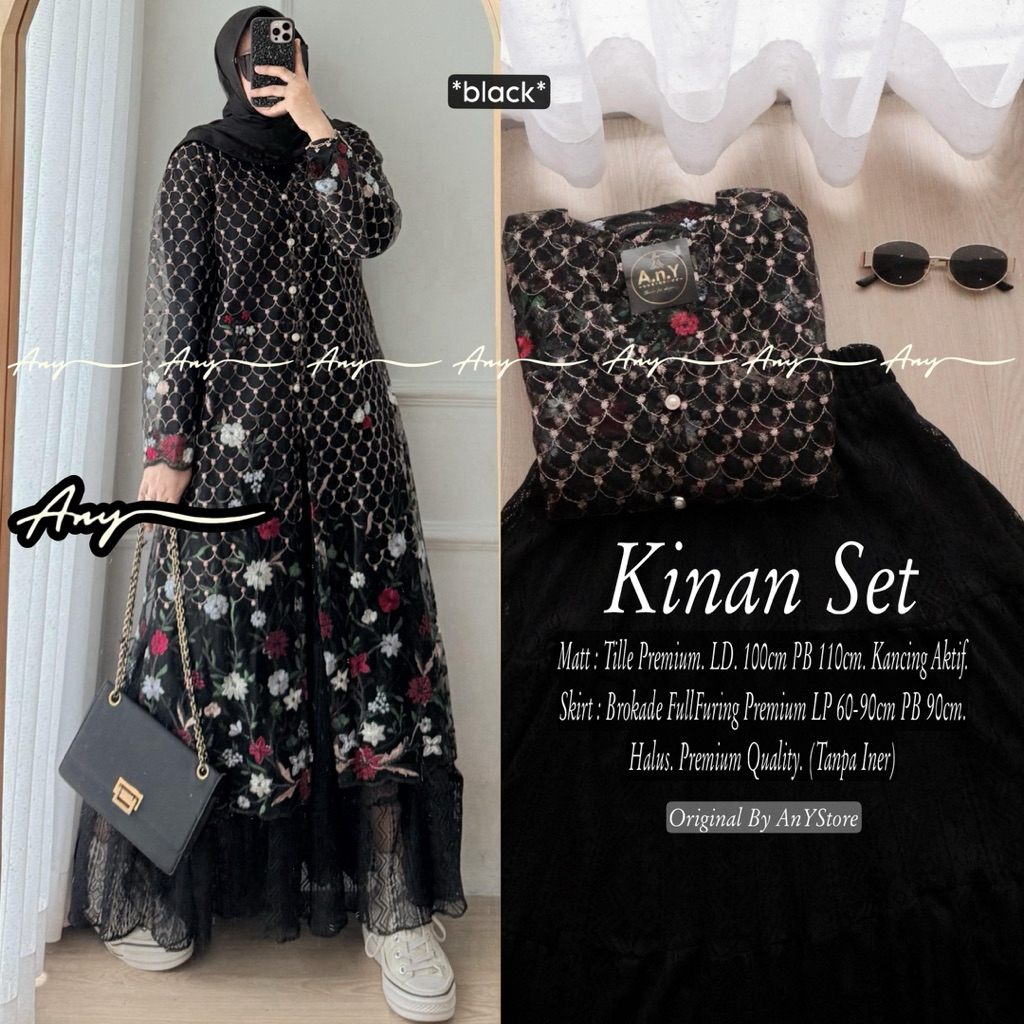 KINAN SEKARA SET ORIGINAL BY ANY STORE oneset setrok setelan atasan long tunik midi crespo import mo