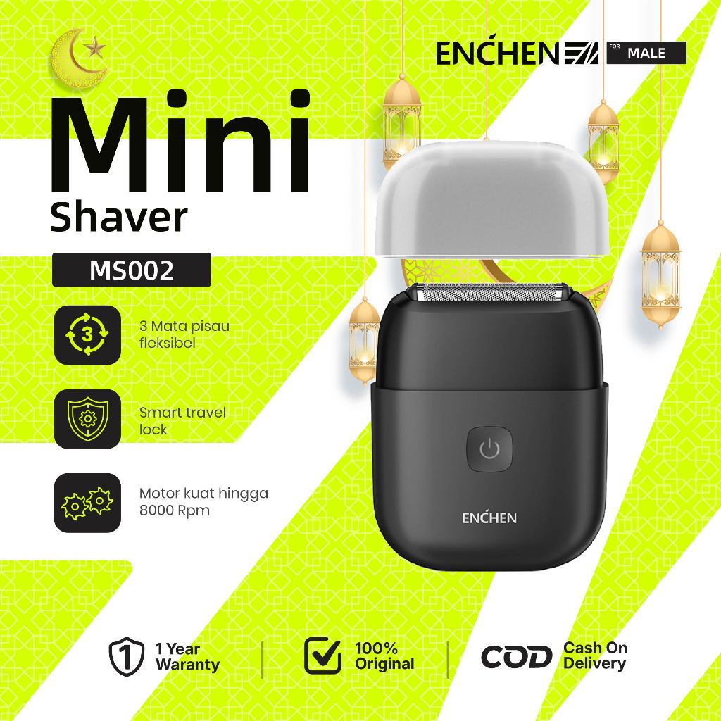 ENCHEN MS002/MS006 Mini Shaver Travel Elektrik Pencukur Jenggot & Kumis Waterproof
