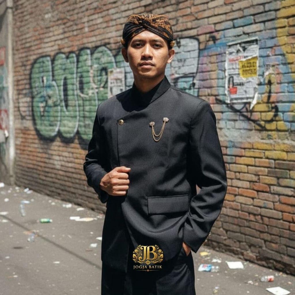 Beskap Jawa Among Hitam - Baju Adat Koko Jas Pria Jawa Beskap Jogja Solo Sunda Modern