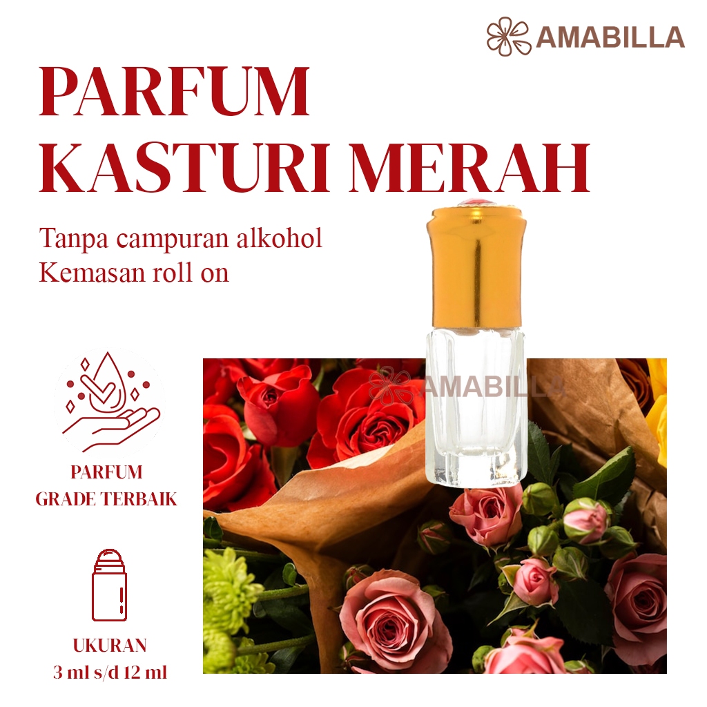 Parfum Aroma KASTURI MERAH Original Non Alkohol 3ml Parfum Original Bibit Parfum Murni KASTURI MERAH