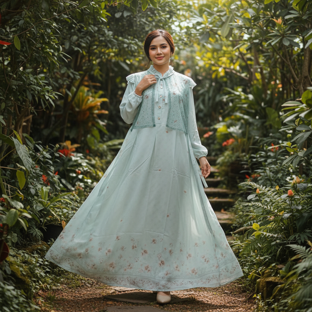 Cloya Baju Muslim Wanita Maira Gamis Bahan Rayon Uniqlo