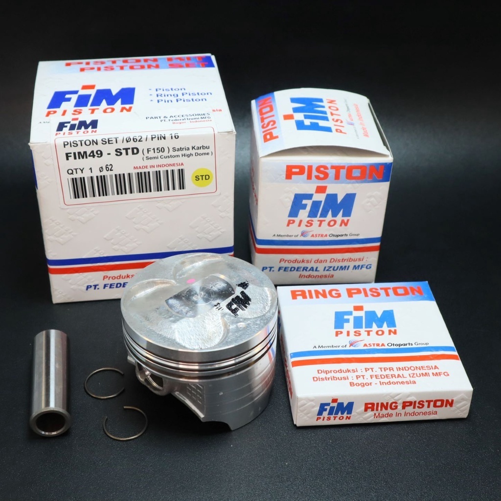 PISTON KIT atau SEHER KIT FIM49 SATRIA FU OS STD - 200 PIN 16 FIM - 50
