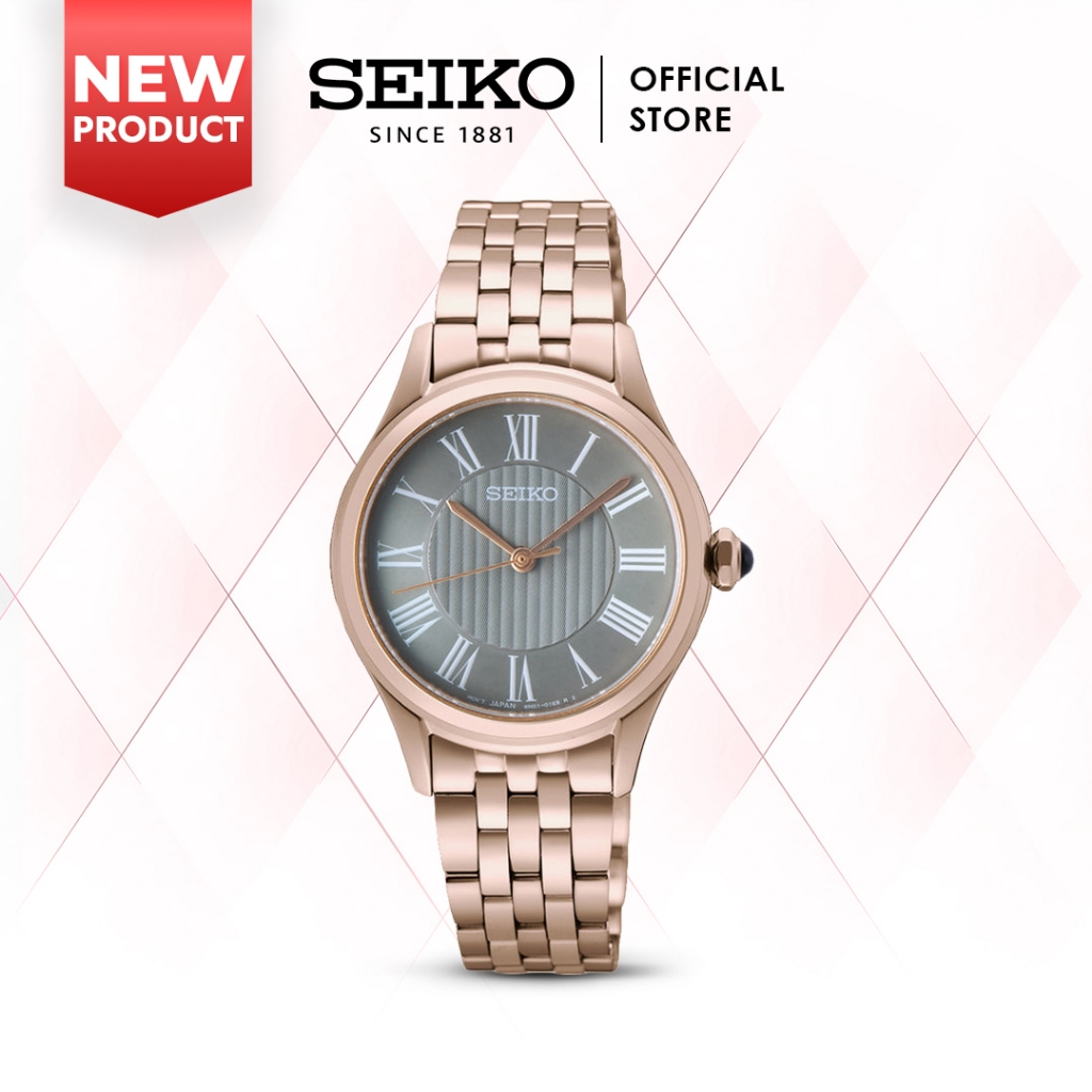 Jam Tangan Wanita Seiko SUR614 SUR614P1 Rose Gold Dial Quartz Original