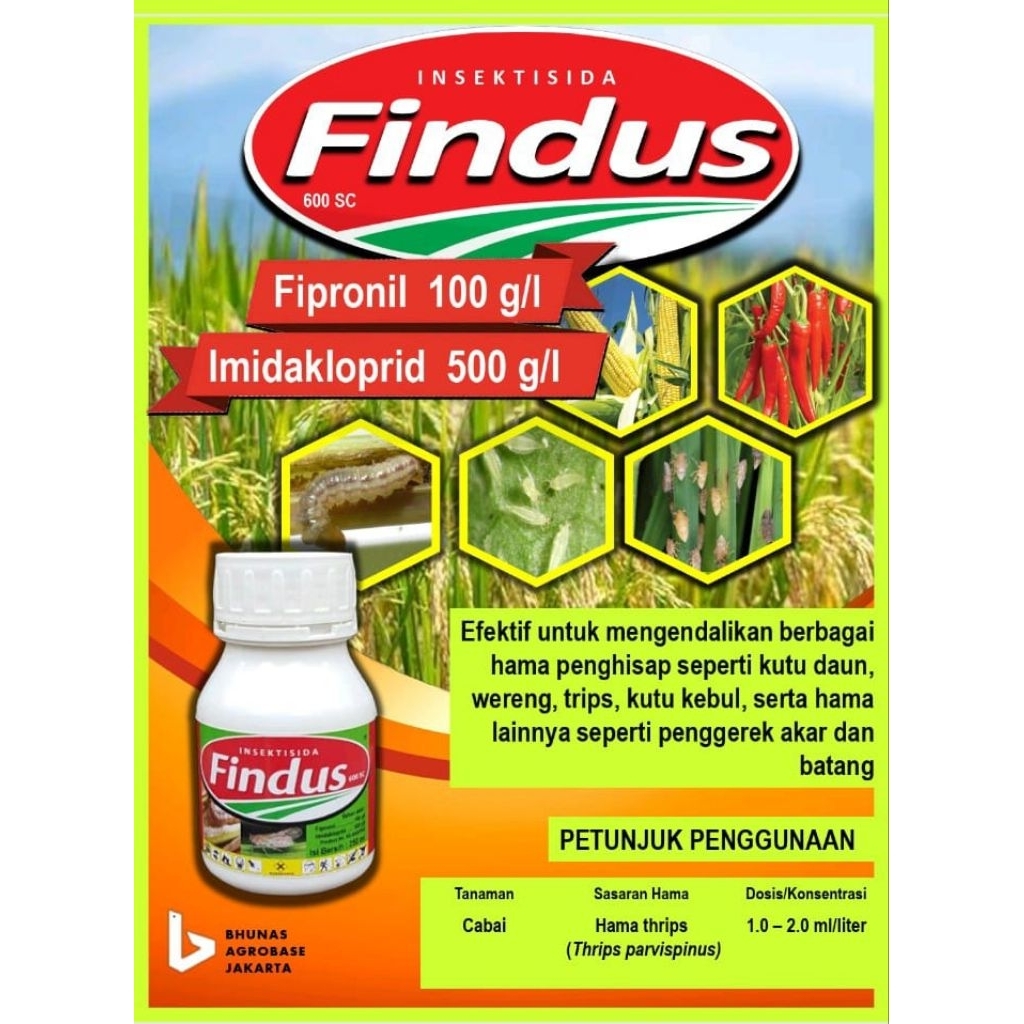FINDUS Insektisida 250ml , Imidakloprid 500g/L + Fipronil 100g/L | Pembasmi Kutu Thrips