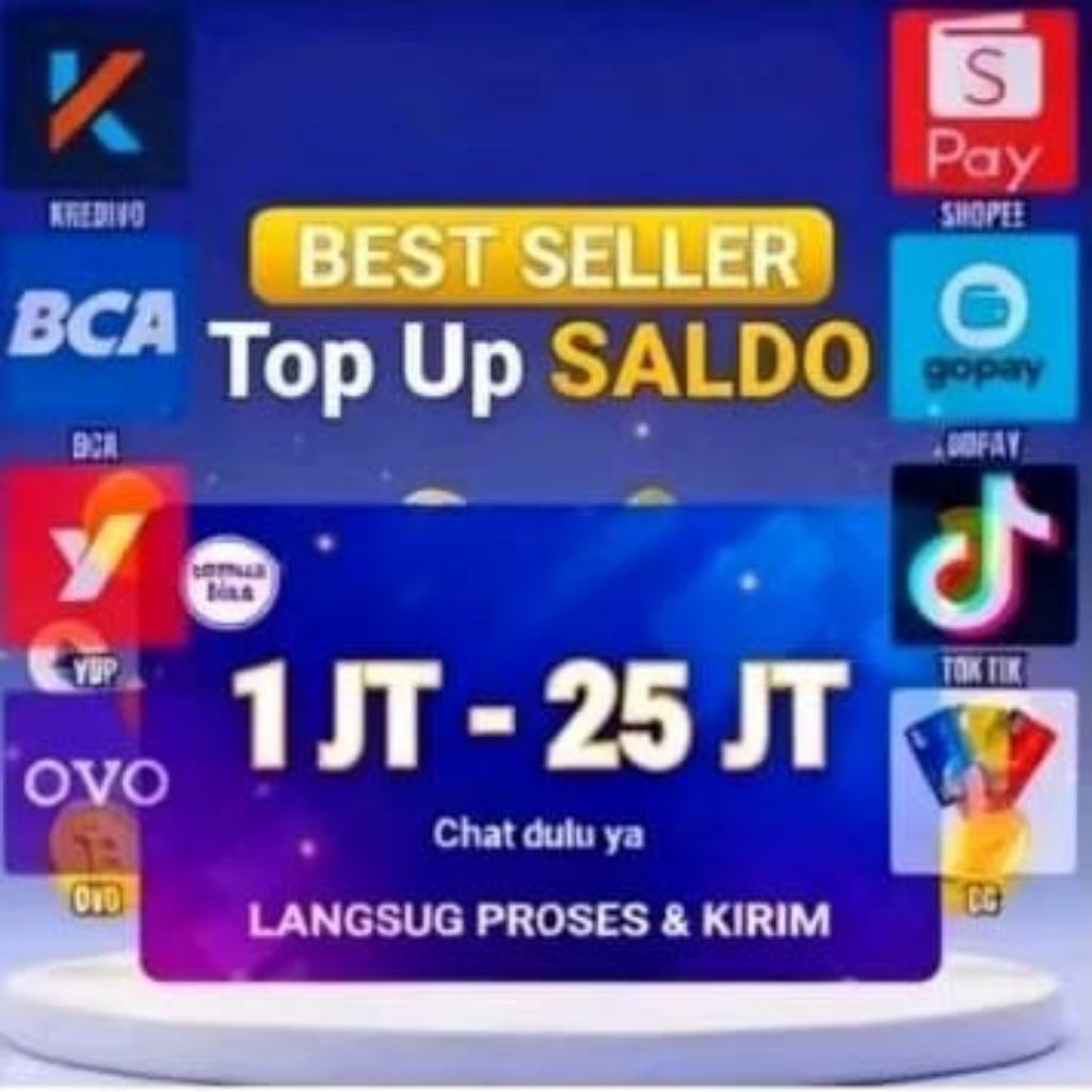 TERPERCAYA TOP SALDO UP KREDIVO DLL SALDO/ PULSA TRANSFER 1000K-30JT KE