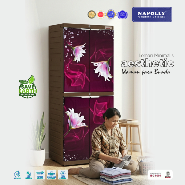 Lemari Pakaian Minimalis / Lemari Pakaian Plastik Napolly / Lemari Plastik Minimalis /  Lemari Plast