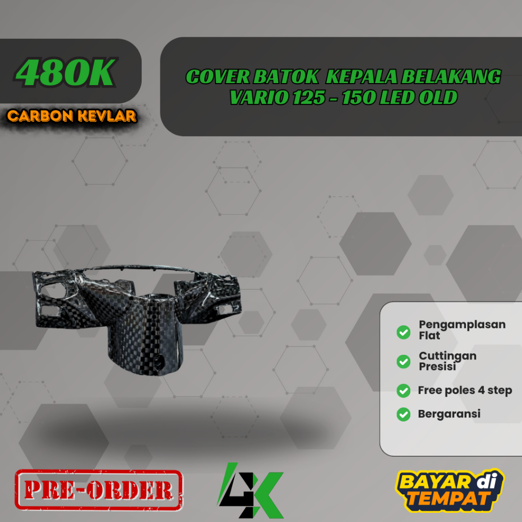 Batok Belakang Speedometer Vario 125 150 Led Old Carbon Kevlar Karbon Fiber