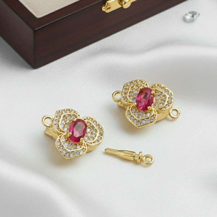 Kaitan Tembaga Lapis Emas 18K, Kaitan Kalung, Kaitan kalung Mutiara, Aksesoris Kalung Mutiara