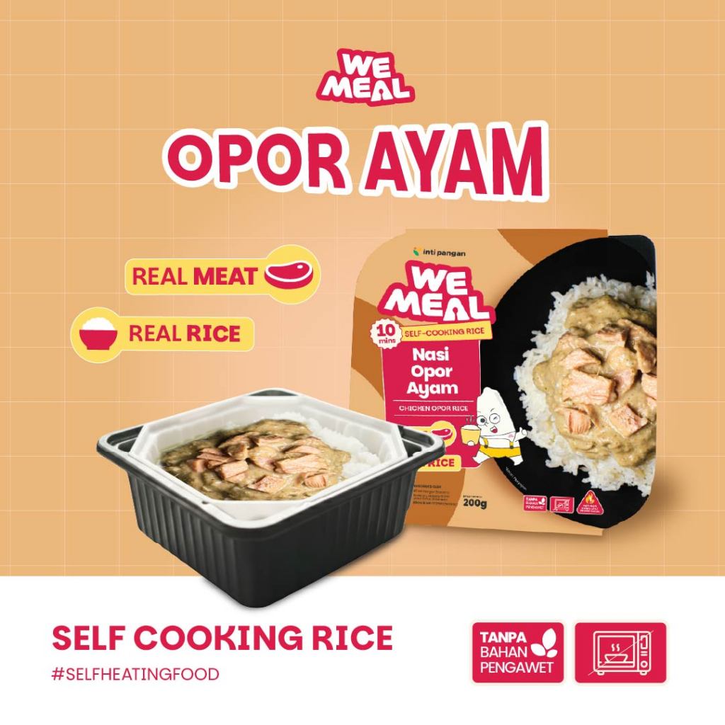 WEMEAL Nasi Opor Ayam | Self Heating Food | Makanan Siap Saji Tanpa Kompor & Tanpa Microwave
