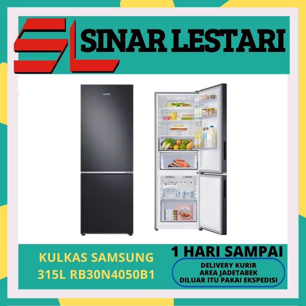 SAMSUNG RB30N4050B1 KULKAS 2 PINTU 315 Liter Dengan Freezer Bawah & Inverter RB30