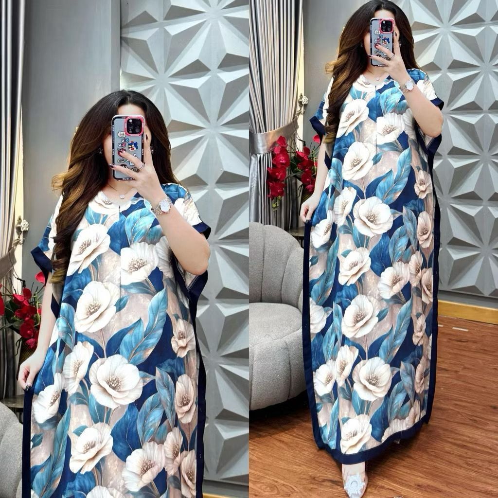 ALEYA KAFTAN RAYON SELETING AKTIF LENGAN PENDEK // KAFTAN WANITA KEKINIAN OOTD // KAFTAN MOTIF TERBA