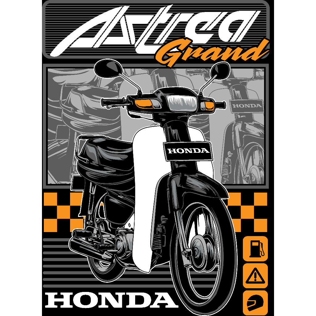 Kaos sablon motor Grand Astrea limited edition Part 1
