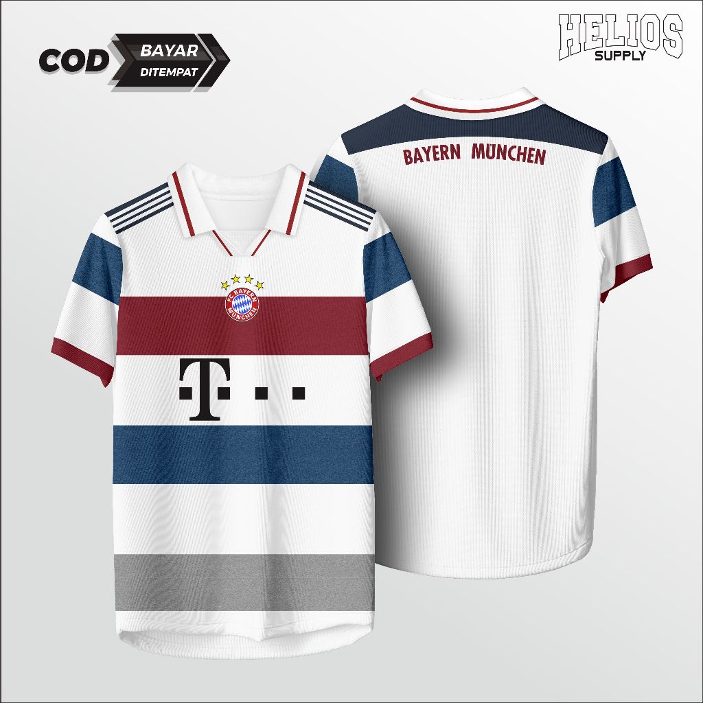 Jersey Vintage Bayern Munich Third Jersey 2014-15 Full Printing Casual - Helios Suply