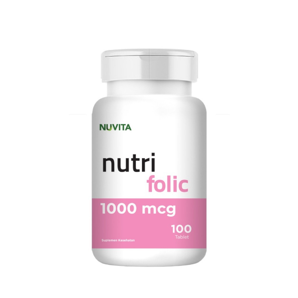 NUVITA Nutri Folic 1000mcg Suplemen Ibu Hamil Asam Folat 100 Tablet Botol Plastik