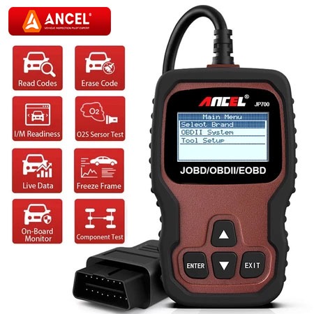ANCEL JP700 OBD2 Scanner Alat Scan Diagnostik OBD2 Mobil, Alat Scan Mobil Universal JOBD OBD2 Japane