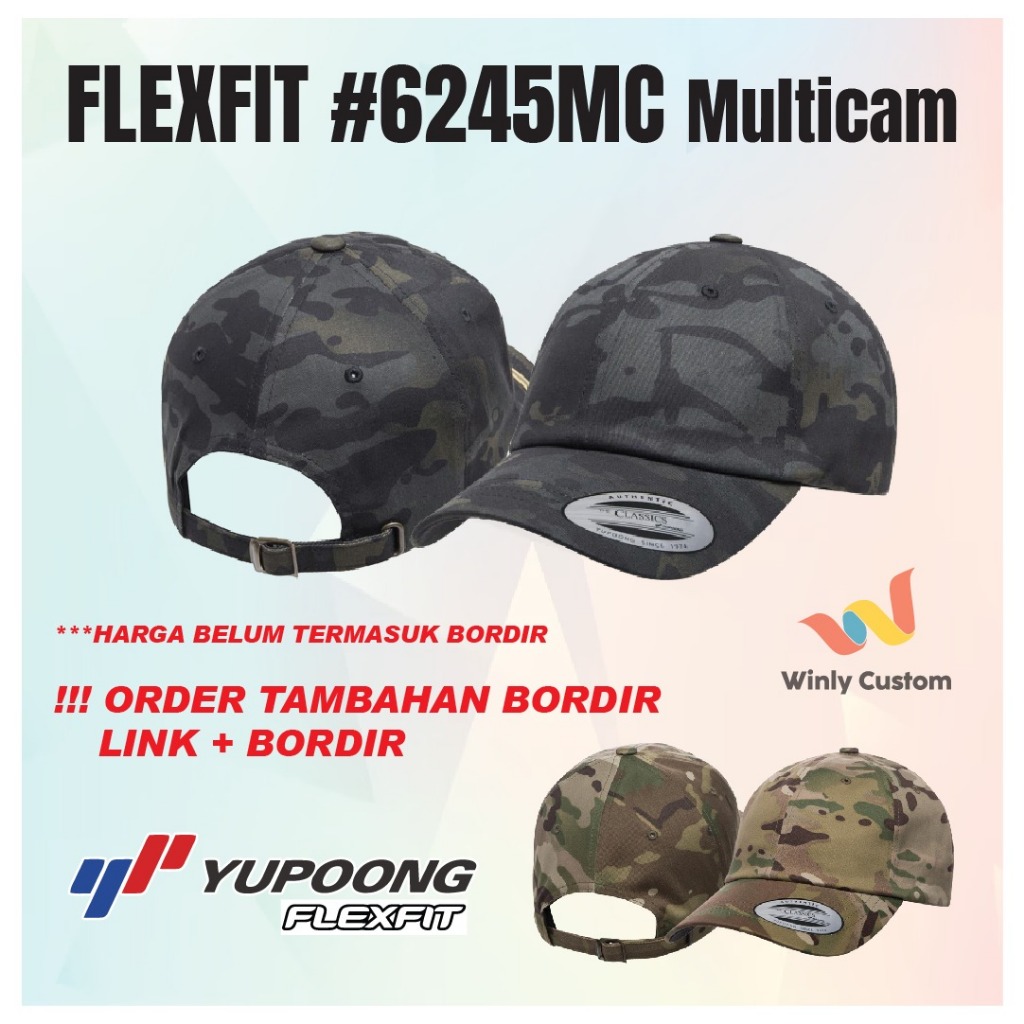 TOPI FLEXFIT YUPOONG 6245MC MULTICAM LOW PROFILE ORIGINAL 100% NEW